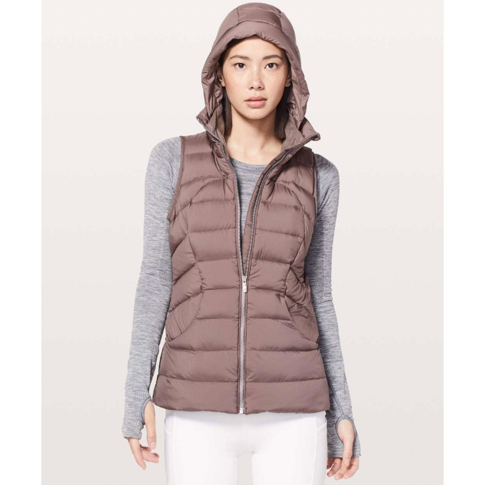Lululemon Pack It Down Goose Gorpcore Minimalist Women 10 Mauve Hood Puffer Vest